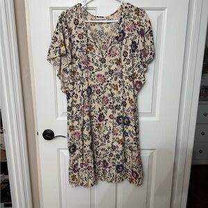 Knox Rose Floral Print Cream Dress
